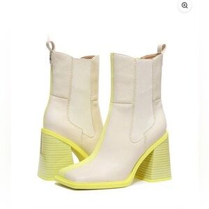 Circus‎ by Sam Edelman Lauren Two Tone Chelsea Boots 9 NWOB Neon Trim Retro